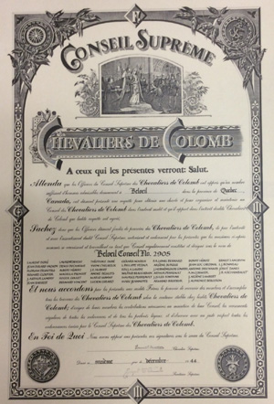 La charte de création du Conseil 2905 Beloeil